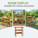 Outdoor Potting Bench Garden Work Station, Solid Wood Planting Table w/Sink Drawer Shelves,Metal Top, Folding Patio Furniture for Porch Balcony (29.1 x 14.2 x 35.6(Orange Yellow)) by GreenHaven Gardens