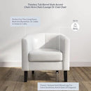 BELLEZE Accent Barrel Chair, Club Tub Sofa Corner Chair with Flared Legs and Cozy Soft Padding for Living Room Bedroom Waiting Room - White by CozyNest Decor