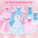 AHCo. Fashion Designer Kit with 5 Mannequins & 2 Extra Poseable Dolls, Sewing & Arts Crafts Kit for Girls Ages 5 6 7 8-12, Creative Birthday Gift for Kids by TinyTreasures Baby Boutique