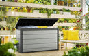 Keter Denali 200 Gallon Resin Large Deck Box with Double Wall 20mm Panels - Paintable and Drillable-Organization and Storage for Patio Furniture and Outdoor Items, Grey & Black by GreenHaven Gardens