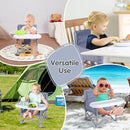 Portable Baby Booster Seat with Tray, Toddler Booster seat for Dining, Camping, Travel, Baby Beach Chair 6 Months to 3 Years Old Indoor Outdoor Use Grey by TinyTreasures Baby Boutique