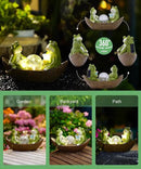 Solar Frogs Boating Statue Garden Decor: Outdoor Sculpture Lights Decorations Art Ornament Yard Lawn Backyard - Ideal Gifts for Women Mom Grandma by GreenHaven Gardens