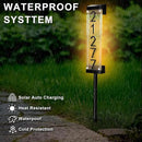 Solar House Number [Upgrade 3D Acrylic Number] Solar Address Sign Increase Brightness, Number Is Bold, Anchor Is Made Of Iron,Solar House Number Sign with Two Lighting Modes and Two Installation (White)(Manual without remote control) (Warm White) by GreenHaven Gardens