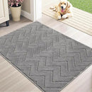 Stiio Front Door Mat Indoor Outdoor Entrance, Absorbent Muddy Dirt Resist Doormat, Low Profile Washable Fade Resistant Entryway Mat for Entry Patio Porch, 24x35.5 Inches Grey by CozyNest Decor