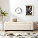 48" Ottoman with Storage, Storage Ottoman Bench with Safety Hinge, Upholstered Entryway Bench with Seating for Bedroom, Living Room, Holds up to 330 lb, Beige by CozyNest Decor