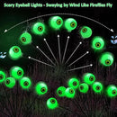 Halloween Decorations Outdoor Lights - 4 Pack 32LED Solar Halloween Scary Eyeball Pathway Lights Swaying by Wind, Waterproof Solar Halloween Stake Lights for Garden Porch Lawn Pathway (Green) by GreenHaven Gardens