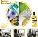 Little World Microscope for Kids, 100x 400x and 1200x Science Kits for Kids Age 5-7 Age 8-12, Microscope Beginner Kit with LED, Learning Resources Toys, Science Experiment STEM Kits, Yellow by TinyTreasures Baby Boutique