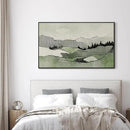 SIGNWIN 36"x60" Extra Large Framed Wall Art Green Line Art Mountain Landscape Illustration for Home Living Room Bedroom Decor (Frame Assembly Required) by CozyNest Decor