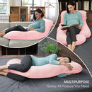 MOON PARK Pregnancy Pillows for Sleeping - U Shaped Full Body Maternity Pillow with Removable Cover - Support for Back, Legs, Belly, HIPS - 65 Inch - Pink by TinyTreasures Baby Boutique