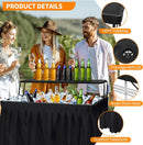 Portable Folding Ice Cooler Table - Two-Tier Outdoor Cooler Table with Removable Matching Skirt and Shelf, Ice Tables for Party, Camping, Picnic, Foldable Self-Serving Beverage Cooling Bar(Black) by GreenHaven Gardens