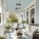 LOG BARN Outdoor Pendant Light Fixture, Farmhouse Exterior Lights, Anti-Rust Ceiling Outdoor Light with Clear Glass, Lantern Hanging Light for Front Door, Entry, Porch, and Gazebo by CozyNest Decor