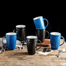 AmorArc Large Coffee Mugs Set of 6, 20oz Ceramic Tall Coffee Mugs Set with Textured Geometric Patterns for Latte/Tea/Beer/Hot Cocoa, Dishwasher & Microwave Safe, Multi by CozyNest Decor