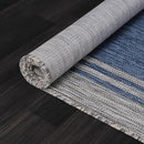 Bordered Outdoor Rug 10x14 Washable Outside Carpet for Indoor Patio Porch Waterproof Easy Cleaning Non Shedding Area Rugs Navy 10 x 14 by CozyNest Decor