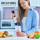OVENTE Cordless Immersion Hand Blender, 300W Rechargeable Handheld Portable Stick Mixer with Speed Pulse Activating Sensor and Stainless Steel Blades for Smoothies, Shakes or Baby Food, Black HR995B by TinyTreasures Baby Boutique