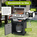 NUUK Grill Carts Outdoor with Enclosed Cabinet and Storage Drawer, Portable Patio Bar Cart with Wheels Stainless Steel Kitchen Storage Island 20" x 30" Rolling Prep Station for BBQ, Deck, Backyard by CozyNest Decor