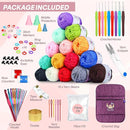 Yarnvibe Easy Crochet Kit for Beginners Adults 80 pcs with Video Course, Includes 15 Yarns, 21 Crochet Hooks & More, Learn to Crochet Gifts for Crochet Lovers, Beginner Crochet Kit for Kids & Adult by TinyTreasures Baby Boutique