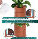 Phoenix Vine 6.5 Inch Self-Watering Planter Pot with Terracotta Insert, Deep Water Reservoir, and Ceramic-Alike BPA-Free Plastic Pot for Plant, Modern Planter for Houseplants, Terracotta, 53-A-S-3 by GreenHaven Gardens
