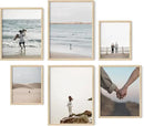 HAUS AND HUES Natural Wood Picture Frames - Set of 6 Frame Sets for Wall Collage, Gallery Wall Frame Set Assorted, Picture Frame Sets for Wall Collage (Two 8x10, Two 11x14, Two 12x16 Beige Frame) by CozyNest Decor