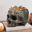 GameXcel Halloween Skull Candy Dish - Large Skull Candy Bowl for Trick or Treat - Skeleton Head Treat Container Planter or Desktop Halloween Decor - Bronze Resin by CozyNest Decor