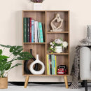 5 Cube Small Bookshelf,3 Tier Mid-Century Modern Bookcase with Legs,Wood Kids Bookshelves Storage Organizer Shelf,Free Standing Narrow Book Shelves,Oak Grey Corner Bookcases for Bedroom,Living Room by CozyNest Decor