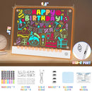 Rechargeable LED Note Board with 7 Colors, Doodle Glow Drawing Lumi Board for Kids with 4 Magnet and Invisible Stand, Light up Acrylic Dry Erase Board with 7 Markers & Tracing Paper (11.8"X9.8") by TinyTreasures Baby Boutique