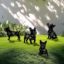 4 Pack Bulldog Metal Garden Decorative Stakes, Weather Proof Puppy Silhouette Statues for Yard, Patio,Outdoor Decor for Bulldog Lovers and Pet Owners by CozyNest Decor