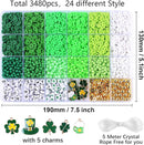 St.Patrick's Day Polymer Clay Beads Bracelet Making kit, 3480pcs 24 Style Cute Fun Beads Charms for Jewelry Necklace Earring Making DIY Accessories for Women Girls by TinyTreasures Baby Boutique