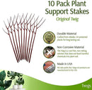 Plant Support Stakes, Stem Holder Structures for Indoor & Outdoor Use, Garden Accessories for Climbing & Potted Plants, Trellis Alternative - Begonia Red, 10 Pack, 22" L, Original by GreenHaven Gardens