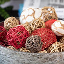 ANDALUCA Decorative Balls Bag Bowl Filler Home Decor (Red Gold) by CozyNest Decor