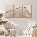 SIGNINART Large Tree Ring Framed Canvas Wall Art Set, Rustic Beige Nature Wooden Wall Decor, Neutral Wood Stump Artwork, Modern Art Prints for Bedroom Living Room Office 16"x24"x3 by CozyNest Decor