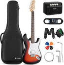 CAHAYA Electric Guitar Kit 39in - Full Size Electric Guitar Kit for Beginner Starter Poplar Solid Body with 10W Amplifier, Gig Bag, Strap, Tuner, Cable, String, Picks by TinyTreasures Baby Boutique