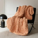 WESHIONGOO Chunky Knit Blanket Throw Knitted Throw Blankets for Couch Bed Fluffy Soft Blanket with Jumbo Chenille Yarn Thick 100% Handmade(Peach Fuzz, 50"×60") by CozyNest Decor