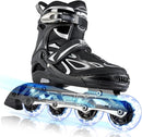 2PM SPORTS Vinal Girls Adjustable Flashing Inline Skates, All Wheels Light Up, Fun Illuminating Skates for Kids Men Adult Women and Boys by TinyTreasures Baby Boutique