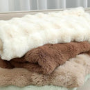 RYNGHIPY Faux Rabbit Fur Throw Blanket Ruched Plush Fuzzy Blanket for Couch Bed Sofa Heavy Warm Comfy Throws for Living Room Bedroom Machine Washable (Solid Brown, 51''x63'') by CozyNest Decor