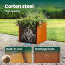 Corten Steel Planter Box Metal Outdoor Large Rectangular Rustic Durable Antique Detached for Commercial Residential Patio Deck and Backyard 17" x 17" x 18" by GreenHaven Gardens