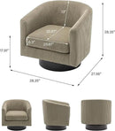 Swivel Barrel Accent Chair, Modern Round Corduroy Fabric Arm Chair for Living Room, Bedroom, Comfy Club Reading Chairs for Adults (Corduroy Camel, Set of 1) by CozyNest Decor