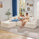 Hobestluk Modular Sectional Sofa Couches 108" L-Shape Couch 3 Seat Modular Sofa Memory Foam Sectional Couches for Living Room, Boneless Couch with Oversized Chaise (White, Left Facing) by CozyNest Decor