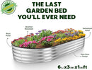 Galvanized Raised Garden Beds Outdoor // 6×3×1 ft Planter Raised Beds for Gardening, Vegetables, Flowers // Large Metal Garden Box // Patented Tool-Free Design (Silver) by GreenHaven Gardens