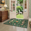 Moynesa Boho Bird Washable Rug, 3x5 Ultra-Thin Dark Green Kitchen Rugs Non-Slip, Stain Resistant, Low Pile, Indoor Small Living Room Throw Carpet for Entryway Bathroom Office Bedroom by TinyTreasures Baby Boutique