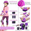 Kids Bike Helmet with DIY Stickers and Knee Pads Elbow Pads Wrist Guard Set for Ages 3-8-14 Toddler Boys Girls Helmet for Roller Skates Cycling Skateboarding Bicycle Scooter by TinyTreasures Baby Boutique