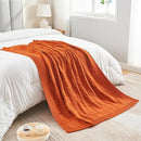 CozeCube Check Knit Throw Blanket, Rust Orange Checkered Throw for Couch, Decorative Christmas Soft Cozy Warm Knitted Blanket for Bed Sofa Living Room, 50"X60" by CozyNest Decor