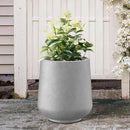 Kante 11.6" Dia Round Concrete Planter, Outdoor Indoor Large Plant Pots Containers with Drainage Hole and Rubber Plug for Home Garden Patio, Natural Concrete by GreenHaven Gardens