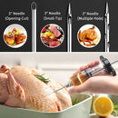 Plastic Meat Injector Kit for Smoker with 3 Flavor Food Syringe Needles, Ideal for Injecting Marinade into Turkey, Meat, Brisket; 1-OZ; Including Paper User Manual, Recipe E-Book (PDF) by GreenHaven Gardens