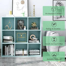 9-Cube Storage Shelf Bookcase - Wooden 3-Tier Floor Standing Open Bookshelf for Home and Office, Display Cabinet, Light Blue by CozyNest Decor