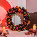JORNOY 20inch Large Halloween Ball Wreath with Ghost & Pumpkin Accents - Seasonal Orange/Black Wall Hanging, Front Door, Mantel, Porch Decor for Home by CozyNest Decor