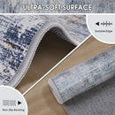 Runner Rug 2'6''x8' Kitchen Runner Rug: Modern Abstract Washable Area Rug with Non-Slip Backing, Thin Long Carpet Runner for Hallway, Bedroom, Laundry Room-Blue/Brown by TinyTreasures Baby Boutique