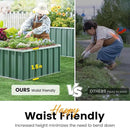 KING BIRD Galvanized Raised Garden Bed with 2 Installation Methods for DIY, 101" x 36" x 18" Heightened Planter Kit Box Outdoor for Deep-Rooted Vegetables, Flowers, Green by GreenHaven Gardens