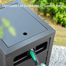 Metal Garden Hose Reel Deck box, Durable Steel Garden Hose Storage Box Cabinet, 150ft 5/8" Garden Hose Capacity. - Hose guide Manual Rewind, No-leak aluminum water connections by GreenHaven Gardens