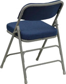 Flash Furniture Hercules Series Metal Folding Chairs with Cushioned Seat, Fabric Upholstered Event Chairs with 300-lb. Static Weight Capacity, Set of 2, Navy by GreenHaven Gardens