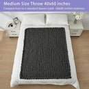 Bigacogo Chunky Knit Throw Blanket for Couch, 40x60 inches, 100% Hand Knitted with Thick Jumbo Chenille Yarn, Cozy Soft Large Rope Knot Cable Crochet Blankets for Sofa Bed Living Room, Dark Grey by CozyNest Decor